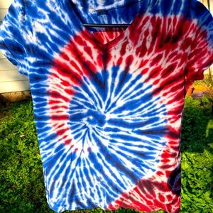 Red, White and Blue Tie Dye T-Shirt